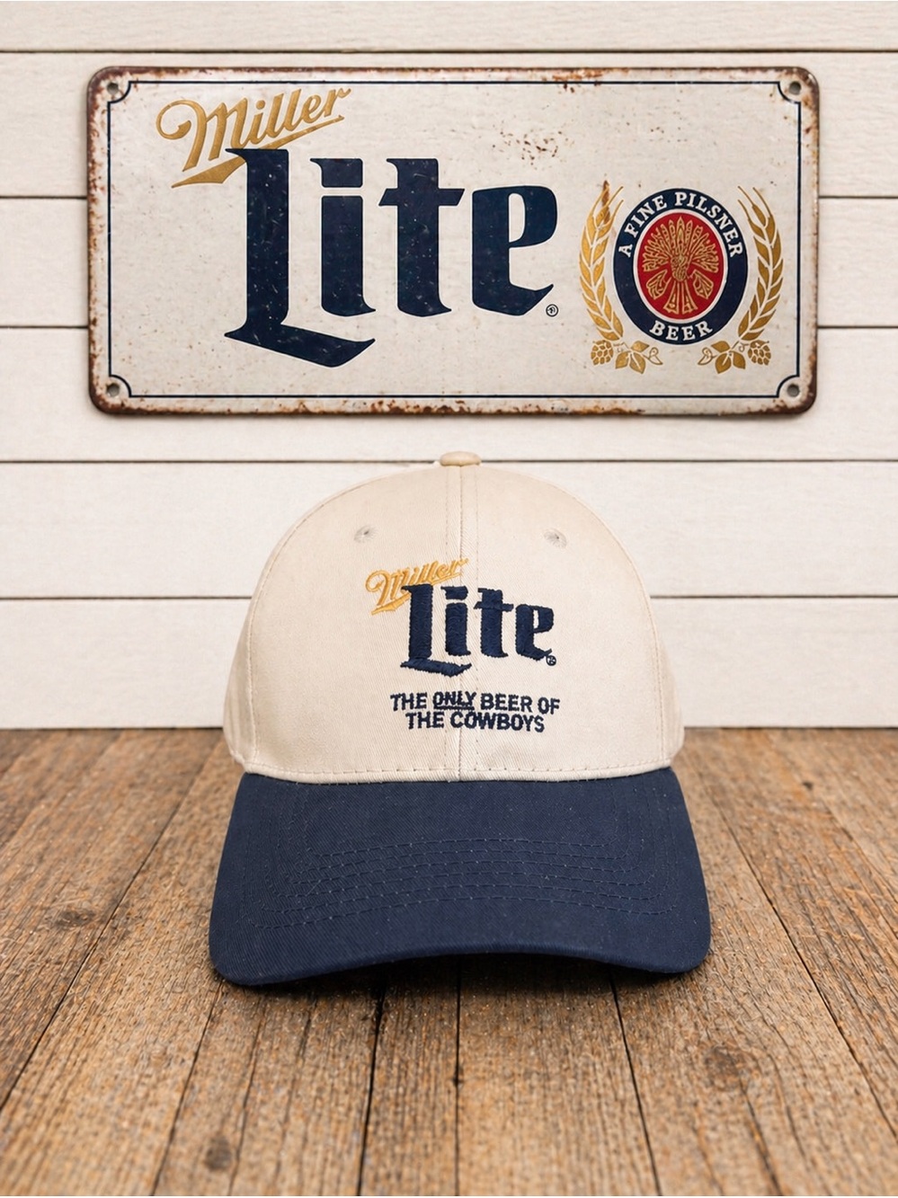🍺💙 Miller Lite 1975 Snapback Hat 🍺 Navy & White Beer Logo Cap NEW